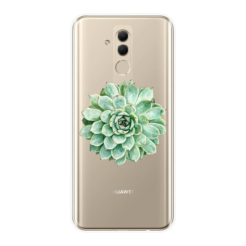 Задняя крышка для Huawei Mate 9 10 20 Pro Flower Succulent Cactus Plants силиконовый мягкий чехол