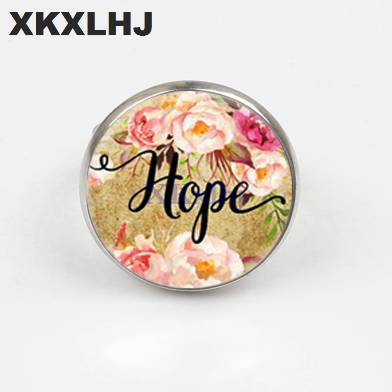 

XKXLHJ Handmade Bible Scripture Rings Belief, Dream, Love, Hope, Art Glass Dome Charm Ring Psalm Quote Jewelry Christian Gifts
