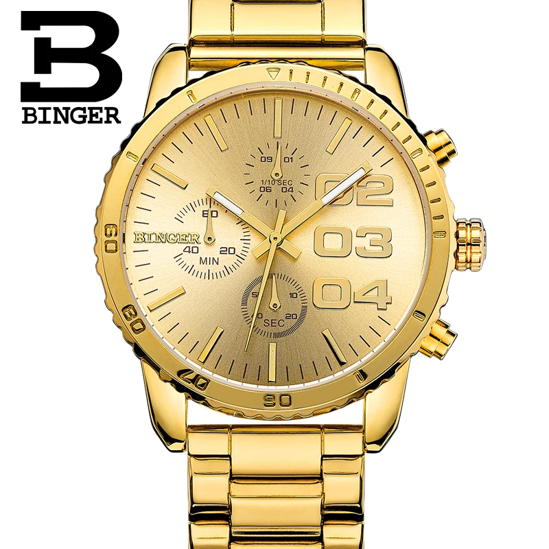 Швейцарские часы бингера мужские роскошные брендовые Кварцевые