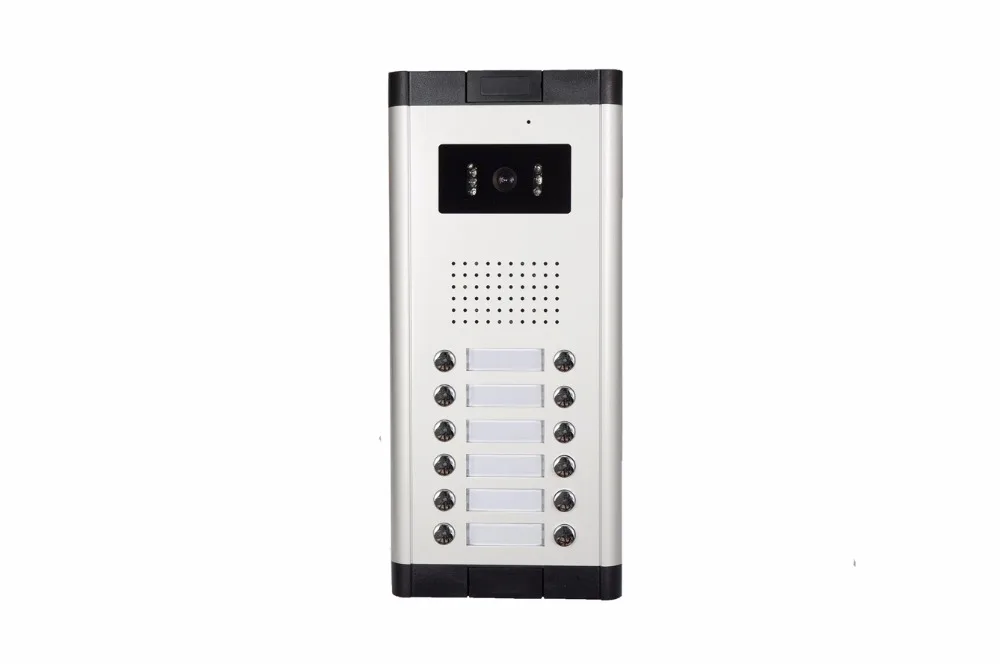 SmartYIBA 12 Units Apartment Intercom System Video Door Phone Door Intercom Aluminum Alloy Camera 7