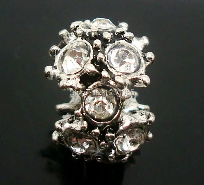 20 шт. модный прозрачный горный хрусталь Тибет Серебряный разделитель