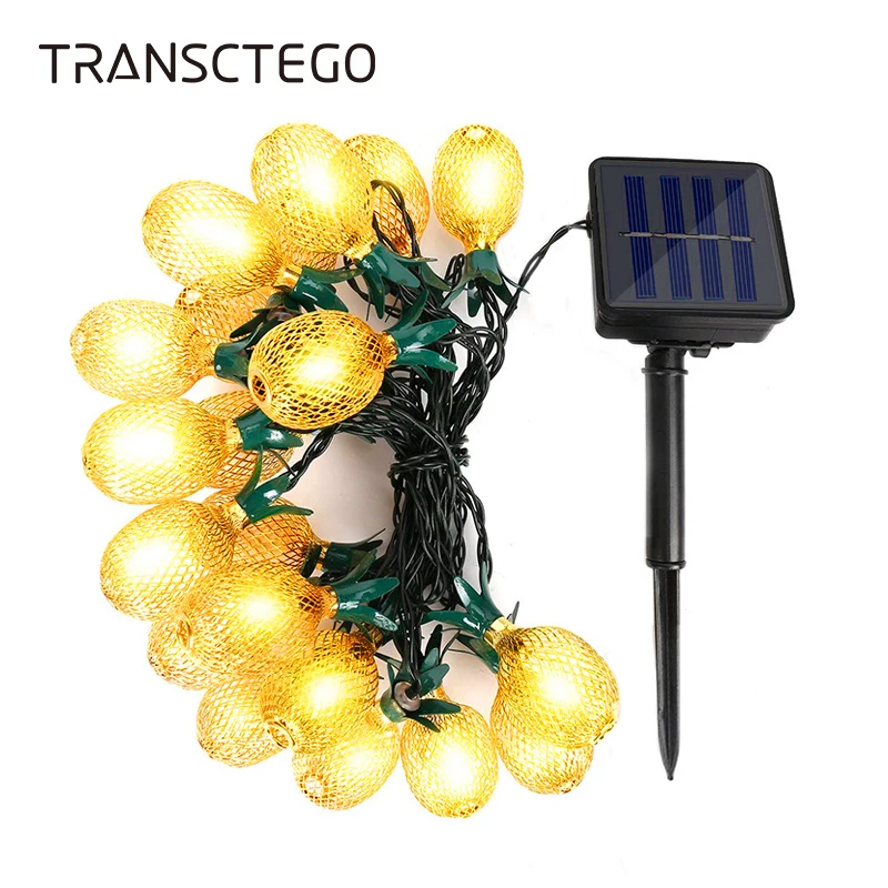 

LED Pineapple Solar String Light Bulb Waterproof Solar Powered Hanging Light For Outdoor Garden Decoration Christmas Party Lamp