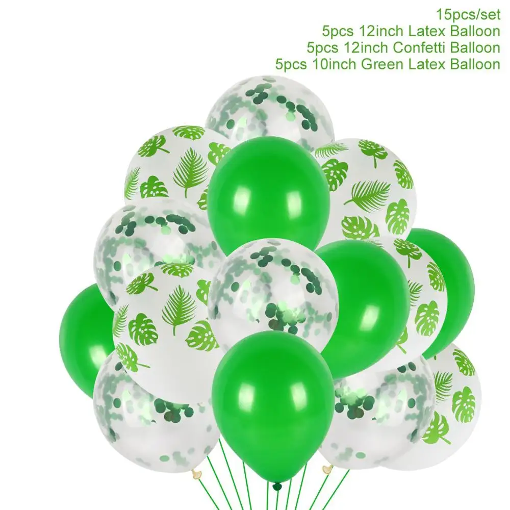 Tropical Balloon 3 QIFU/вечерние латексные шары с тропическим декором, вечерние шары в джунглях Гавайи, летние тропические вечерние украшения в виде фламинго - Цвет: Tropical Balloon 3