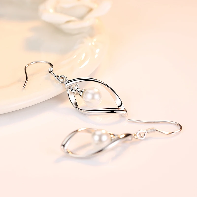 earrings girl rotating pearl south Korean style joker simple student long ear line fringe earring | Украшения и аксессуары