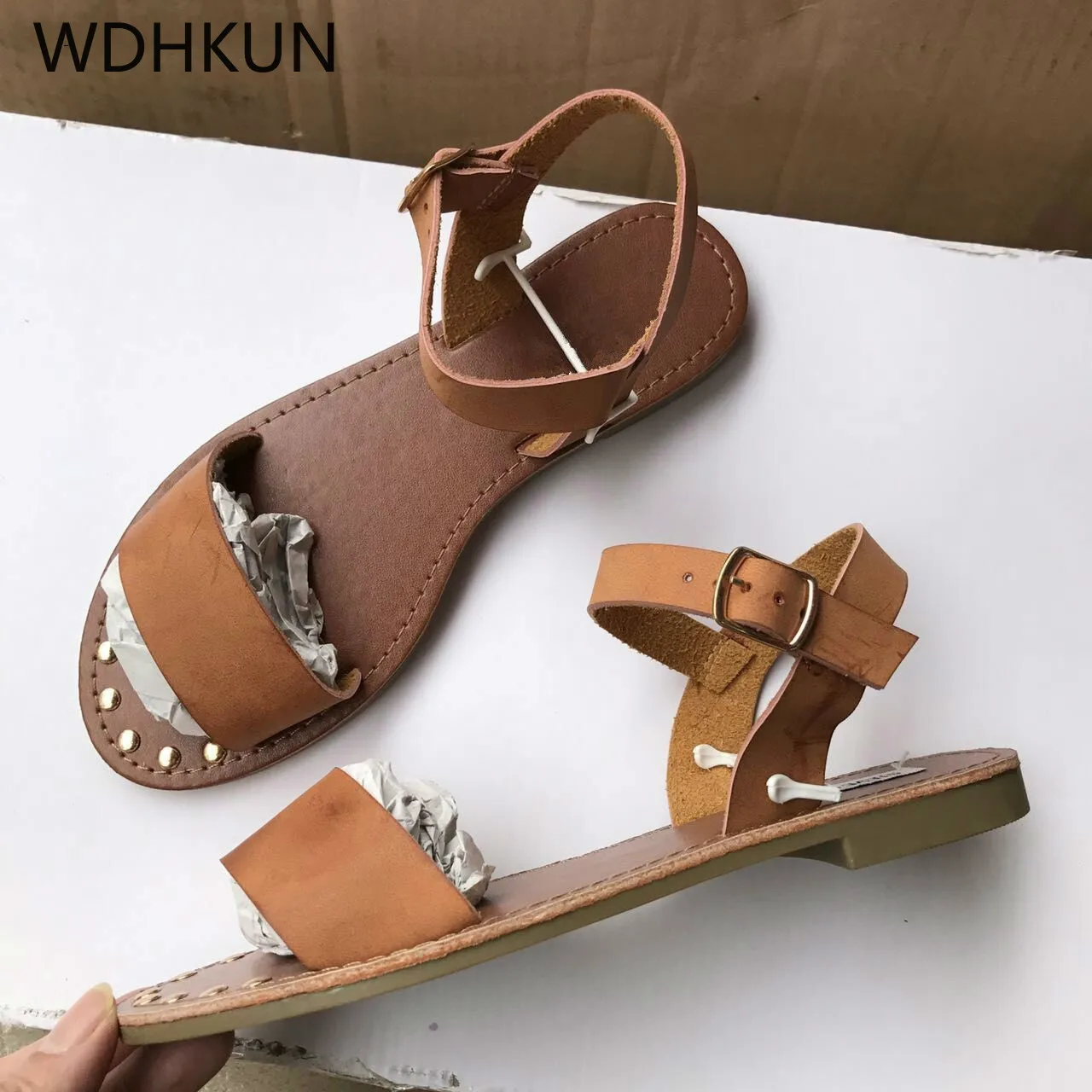 Женские босоножки Летние слипоны повседневная женская обувь с открытым носком