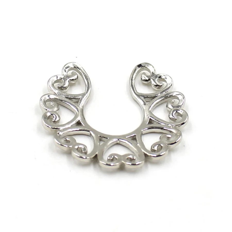 2Pcs body jewelry for women Nipple Clips Heart Shaped Fake Rings Circle Stainless Steel non piercing nipple shield | Украшения и