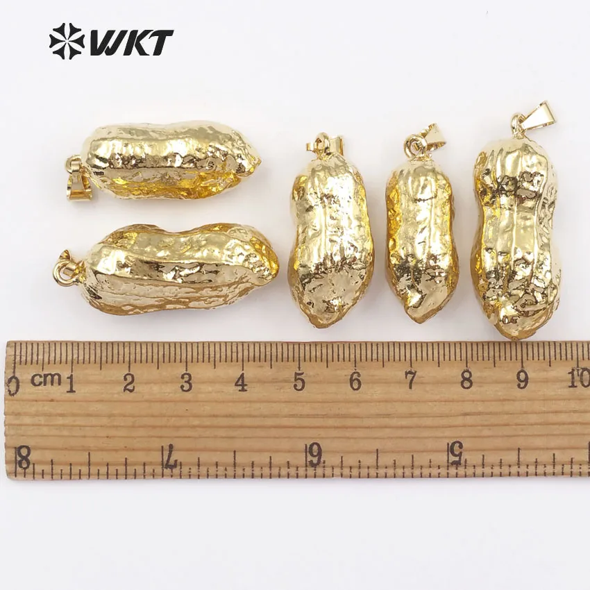 

WT-JP060 Amazing Design Really Use Genuine Peanut With Full 24K Metal Dipped High Quality Pendant For Women Necklace Jewelry