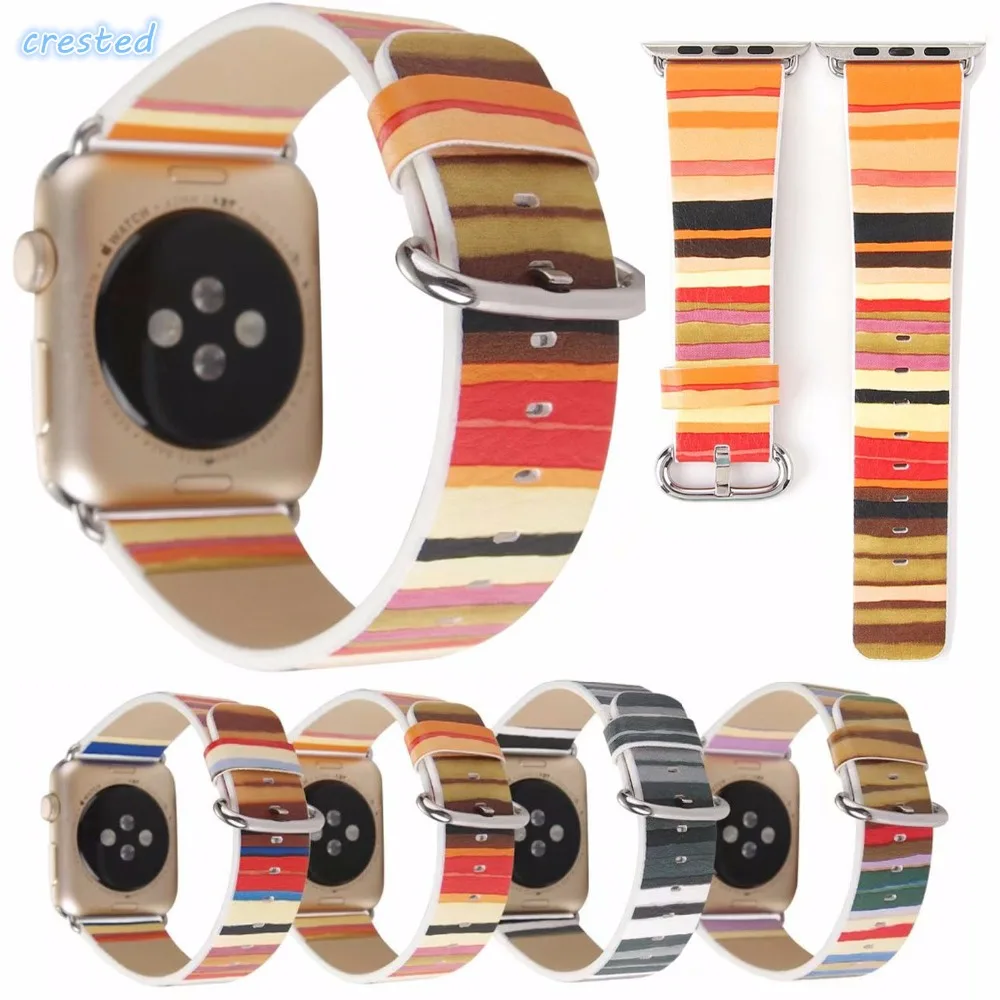 Genuine Leather watch band for apple strap 42mm 38mm bracelet iwatch series 1/2 | Наручные часы
