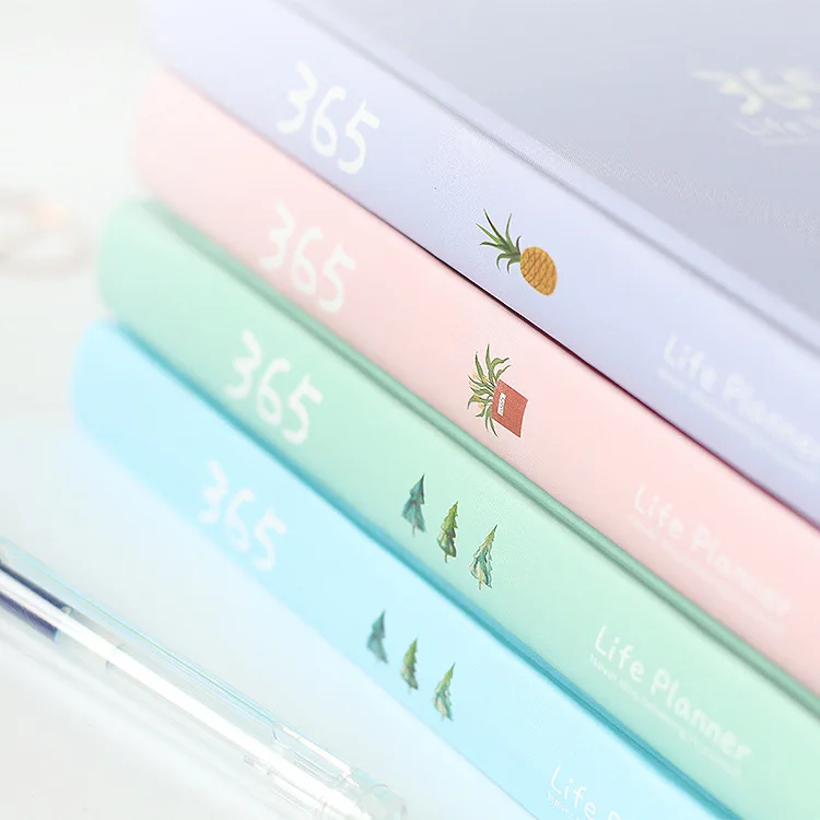 Простой и свежий блокнот Coloffice kawaii schedule 365 для ручной книги 2018 agnda дневной