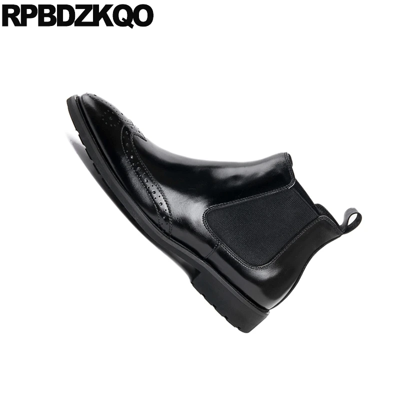 свадьба обувь грубый башмак мужские платье сапоги острый носок черный высокий