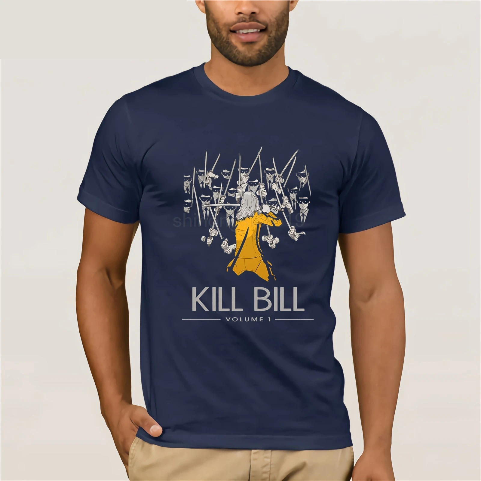 Kill Bill Vol 1 от Квентин Тарантино ума Турман как Черная Мамба фильм футболка мужская
