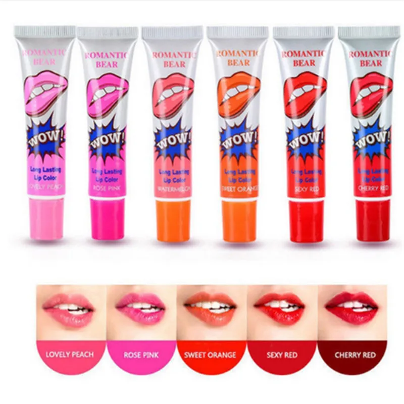 6 цветов Водонепроницаемый Волшебный блеск для губ Жидкость снятия оттенка