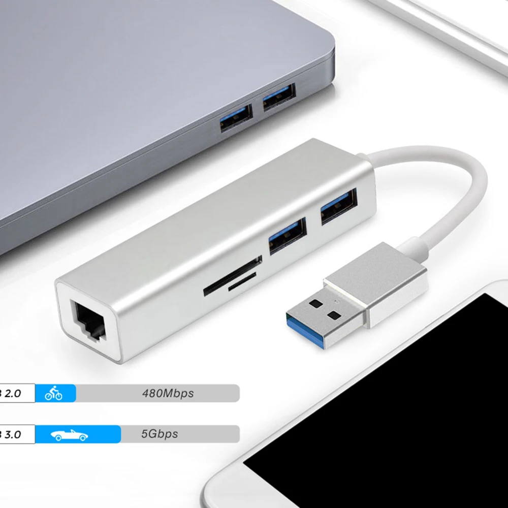 Сетевой адаптер USB3.0 к RJ45 Gigabit Ethernet порт LAN USB 2 0/SD/TF кардридер концентратор