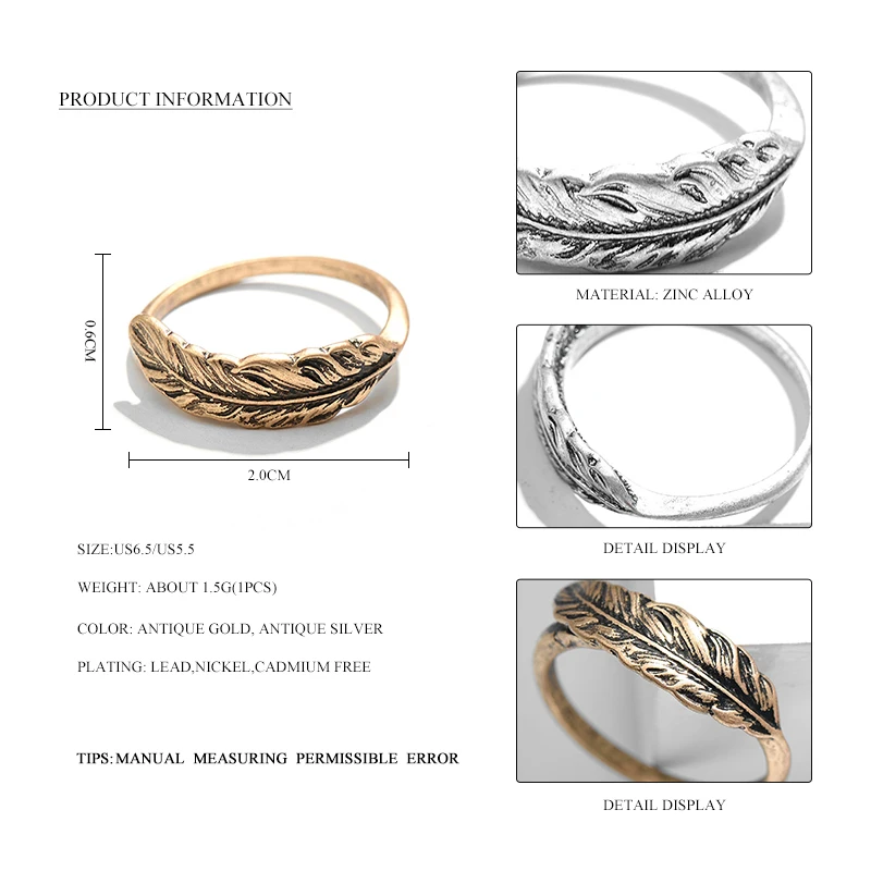 2017 новое поступление Винтаж сусальное золото кольца ювелирные изделия для