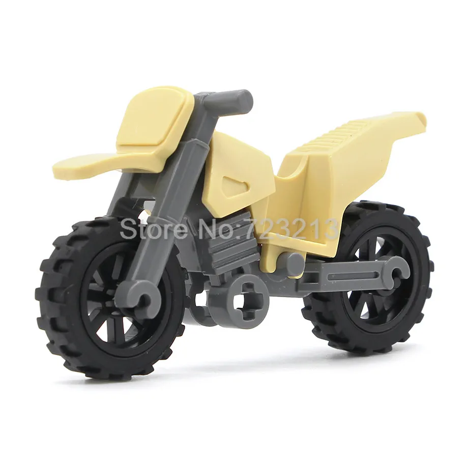 Harley Moto Одиночная транспортных средств аксессуары для мотоциклов MOC части военный спецназ город строительные блоки модель игрушки для детей - Цвет: J
