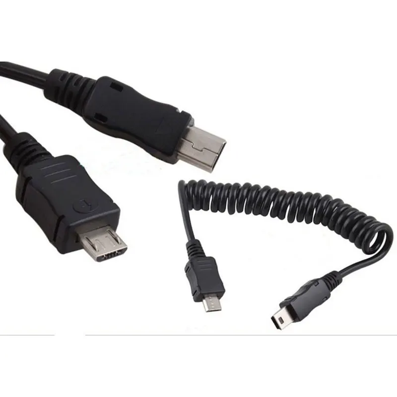Спиральный Micro USB B 5Pin M к Mini Мужской адаптер кабель 1 м 3 фута | Компьютеры и офис