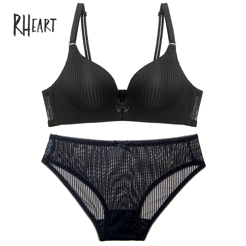 Black Roseheart, женские Модные Зеленые кожаные кружевные бюстгальтеры с бантиком, без косточек, хлопковые трусики, комплекты бюстгальтеров, сексуальное нижнее белье, комплекты беспроводного нижнего белья A B - Цвет: Black
