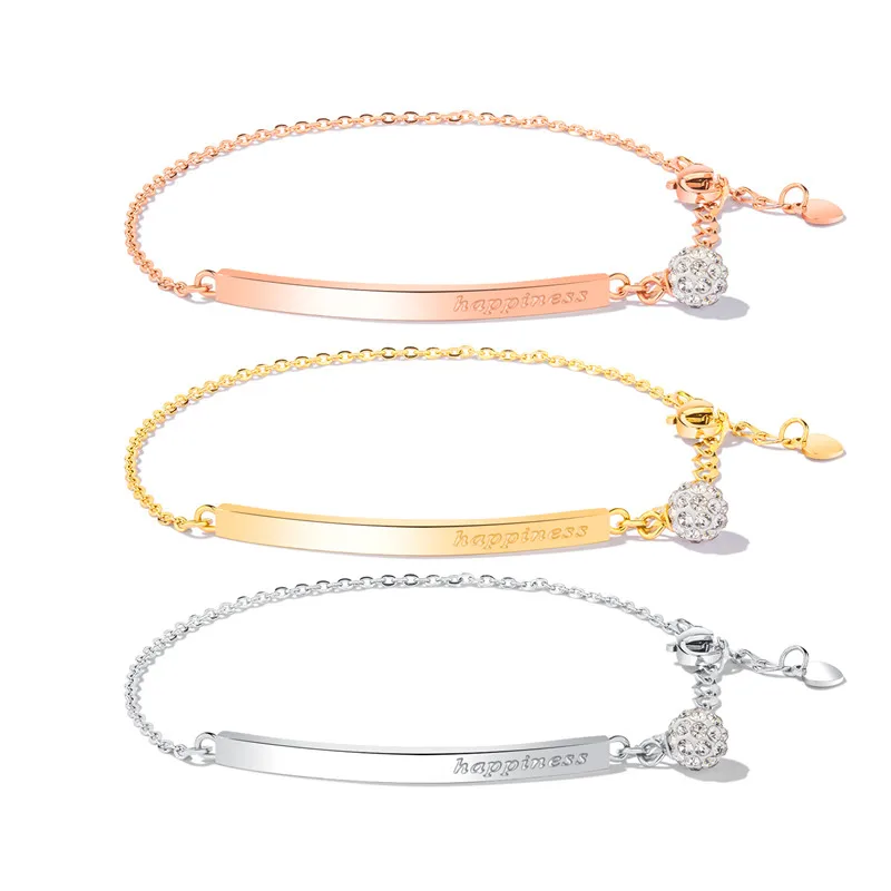 

Simple and versatile letter bracelet Titanium steel rose gold bracelet