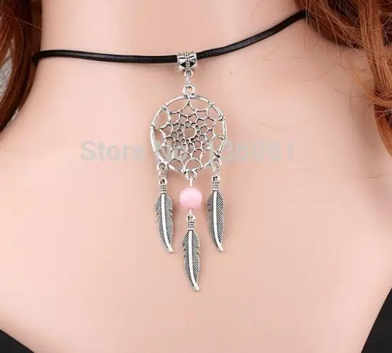 Винтажный чокер в индийском стиле Ловец снов ключ виде пентаграммы башня крыло
