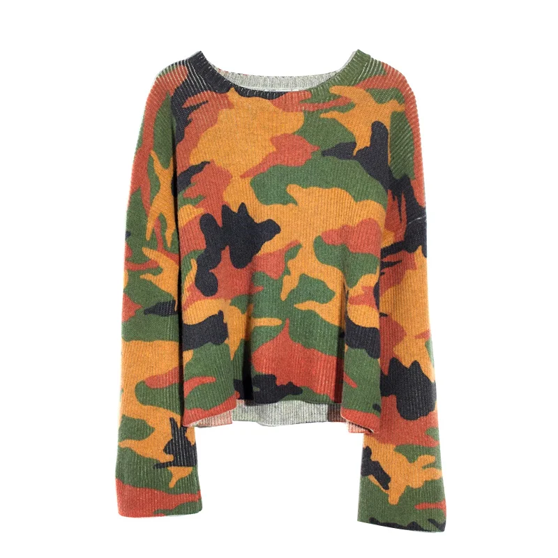 Новинка хит продаж женские с камуфляжным принтом футболки длинными рукавами