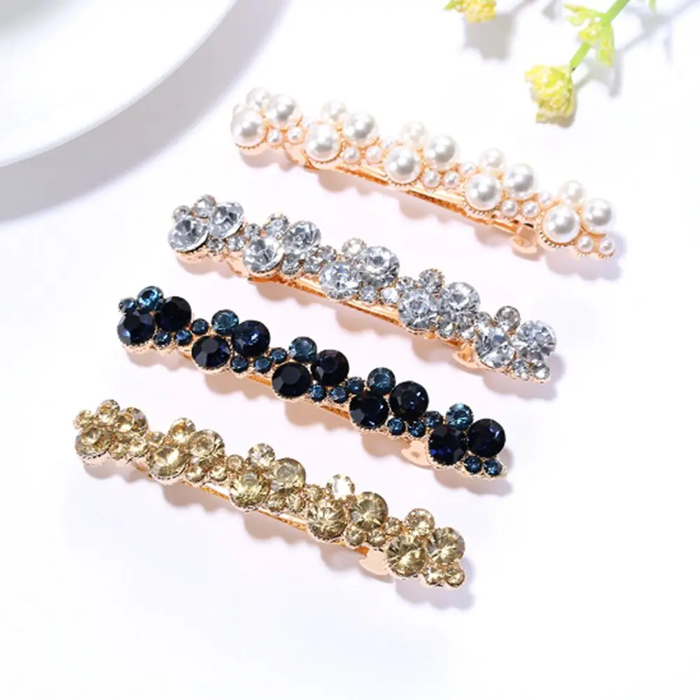 

1Pcs Bling Crystal Hairpins Headwear for Women Girls Rhinestone Hair Clips Pins Barrette Styling Tools Accessories 5 Colors