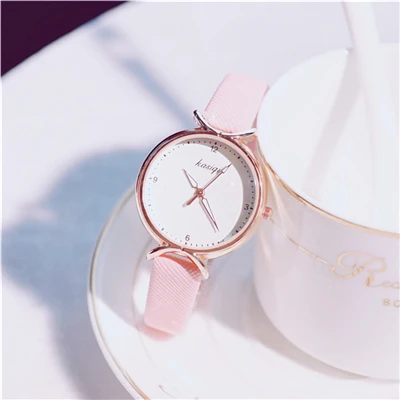 Montre Femme, простые, модные, специальный дизайн, циферблат, кварцевые часы, женские наручные часы, высокое качество, повседневные часы для женщин, zegarek damski - Цвет: Розовый