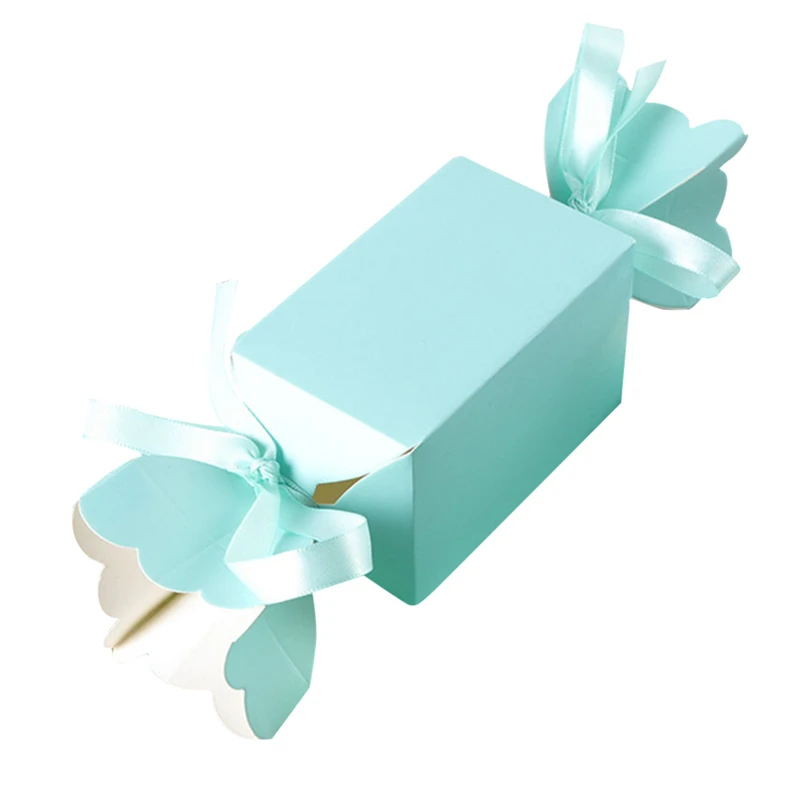 50 шт./лот конфетная упаковка коробка с лентой ваза рыбий хвост свадьба день