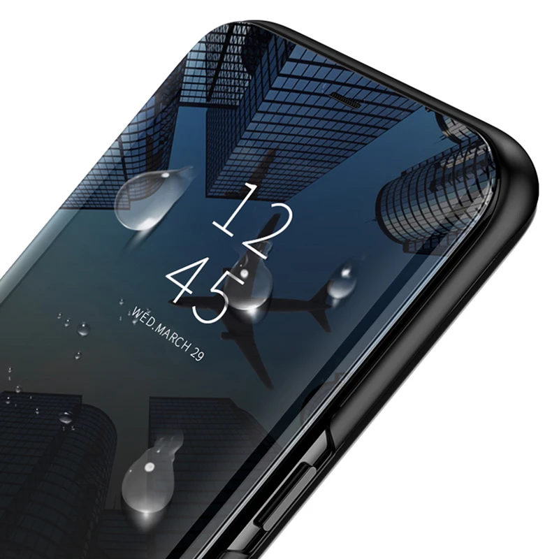 Зеркальный кожаный защитный флип-кейс 360 для Samsung Galaxy A50, чехлы для Samsung A30 A40 A70 J4 J62018, роскошный умный чехол.