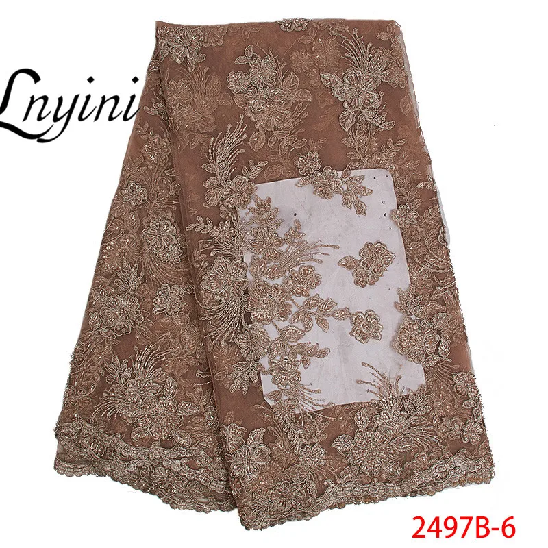 Latest French Nigerian Handmade Of Laces With Beads African Lace Fabric 2019 High Quality Tulle Material L2497B-1 | Дом и сад