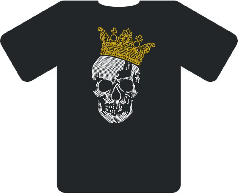 Гладить на стразы передачи конструкций череп s футболки Переводные 1 шт./лот