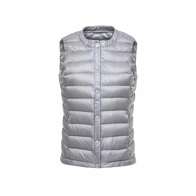 Fitaylor New Ultra Light 90% White Duck Down Women Vest Coat Sleeveless Jacket Autumn Winter Round Collar | Женские пуховики