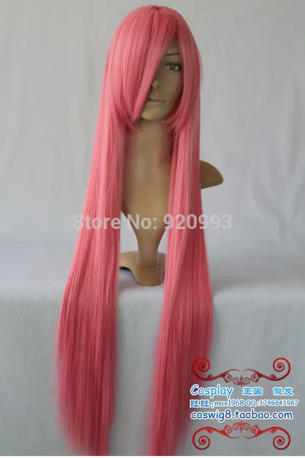 WQ и Оптовая &amp&gt&gt&gt&gt Новый розовый длинные прямые Косплей ПОЛНЫЙ ПАРИК 100 см |