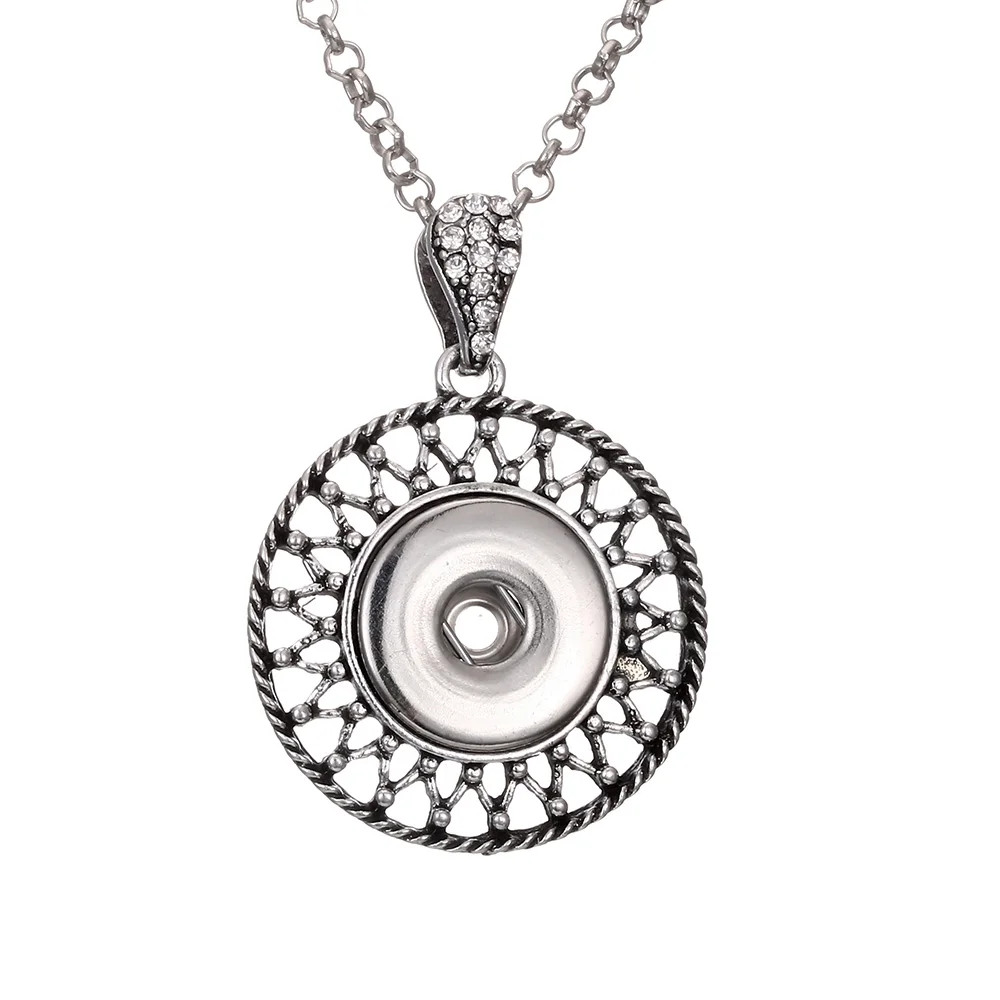 Женское колье с круглым кулоном 18 мм|snap button necklace|necklace wholesalependant necklace |