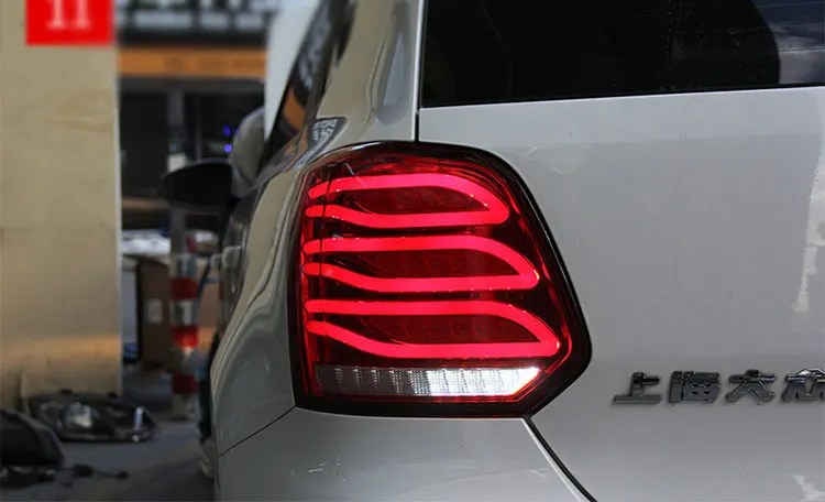 Светодиодный фонарь светильник s в сборе для VW Polo 2011- светодиодный задний фонарь стоп-сигнал заднего хода светильник беспроводной сзади Резервное копирование лампа DRL для хвостовой части автомобиля светильник s