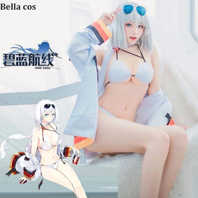 Azur Лэйн тирпитц косплей костюм сексуальный бикини Летний купальник накидки для