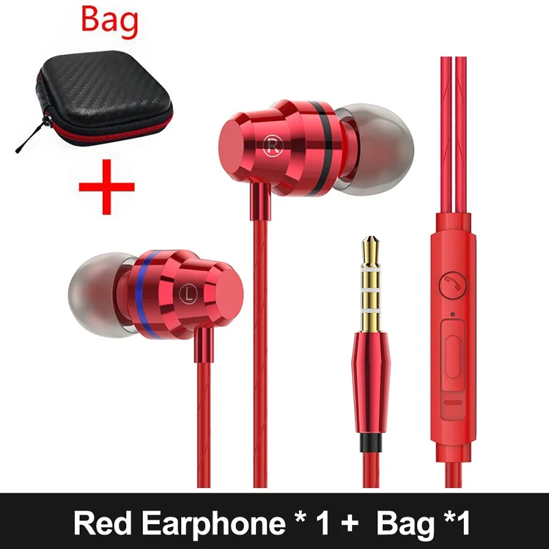 Red With Bag Наушники AWI M5 Super Bass с микрофоном, 3,5 мм, Спортивная игровая гарнитура для телефонов, Xiaomi, samsung, iPhone, fone de ouvido, MP3 - Цвет: Red With Bag