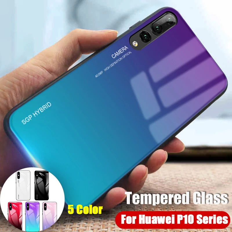Градиентный стеклянный чехол для huawei p10 plus p10 lite p10 чехол для телефона huawei p10lite p10plus Защитная защита мобильного телефона cas