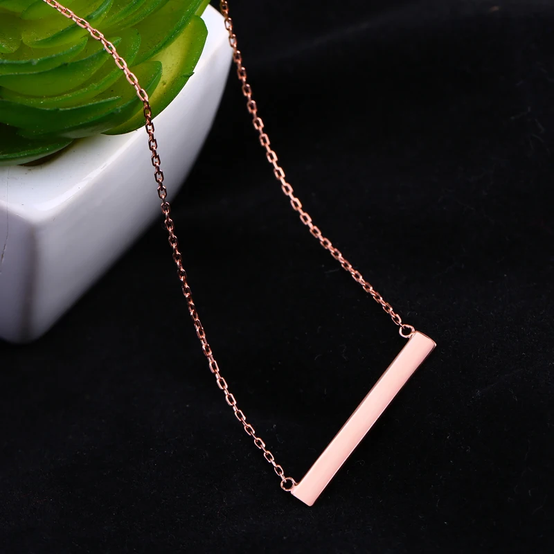 Цепочка с подвеской в виде планки серебро 925 пробы|rose gold necklace|gold necklacechain necklace |