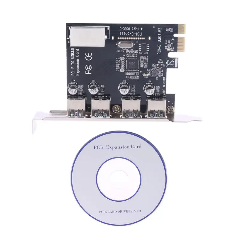 4 порта PCI-E к USB 3,0 концентратор PCI Express карта расширения адаптер 5 Гбит/с скорость