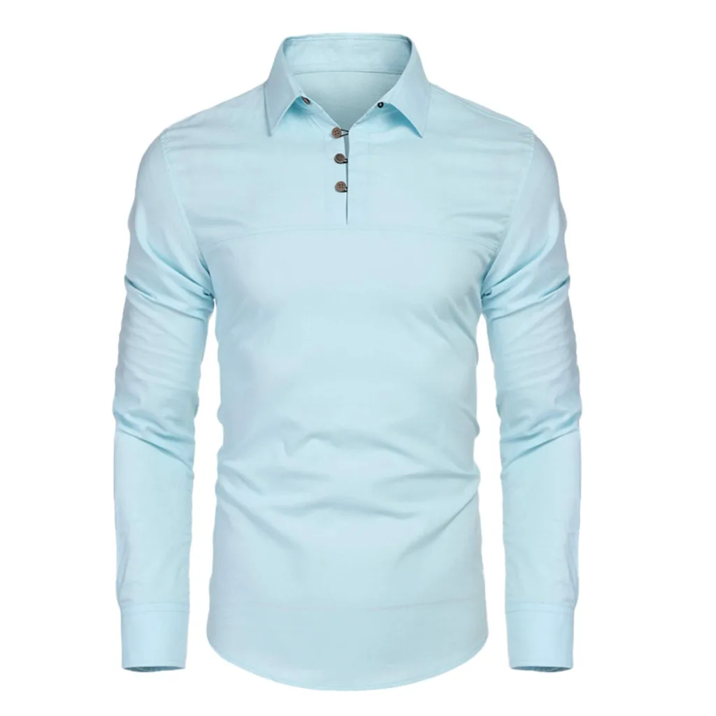 Мужская рубашка с длинным рукавом отложным воротником в стиле ретро | одежда