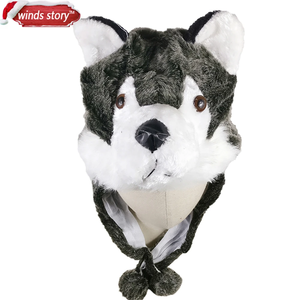 Новинка 1 шт. шапка с мультяшными животными пушистая плюшевая наушники унисекс