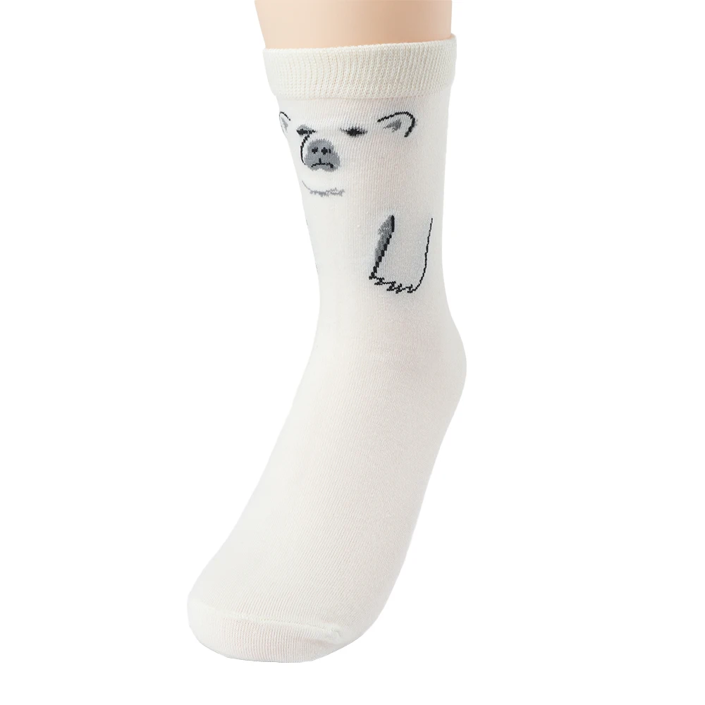 Женские чулки с мультяшным животным принтом милые мягкие хлопковые повседневные