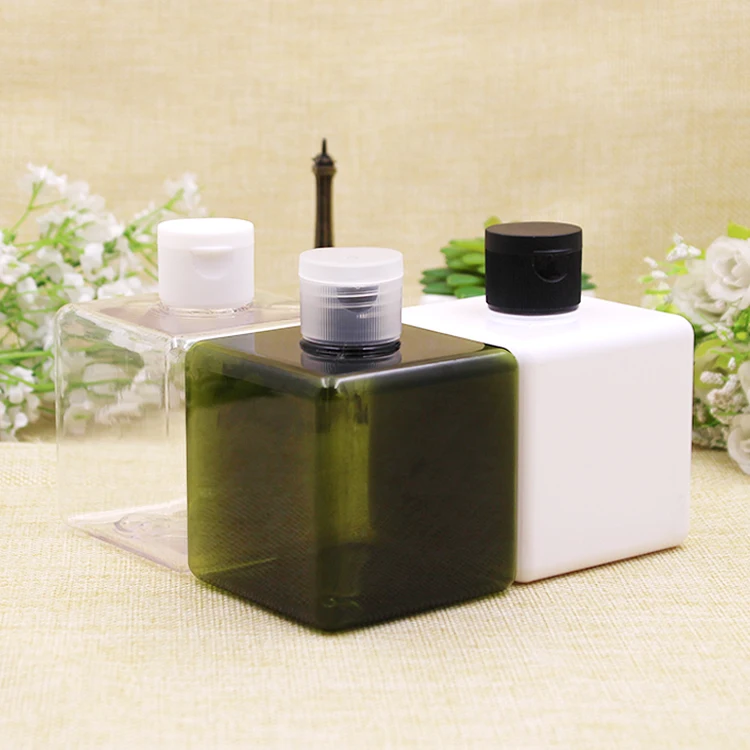 

5 шт./лот 250 мл ПЭТ откидной верхней крышкой косметический контейнер для крема пустая эмульсионная шампунь лосьон для путешествий многоразового использования, квадратные бутылки
