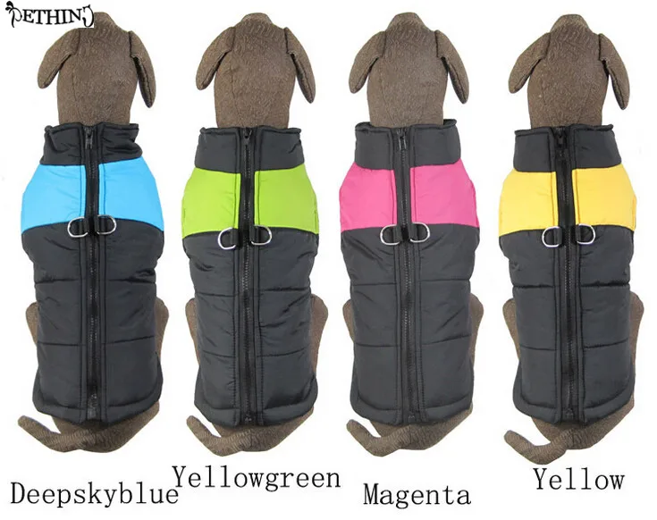Зимнее Стеганое пальто Лидер продаж 4 цвета одежда для собак XS 4XL больших жилет