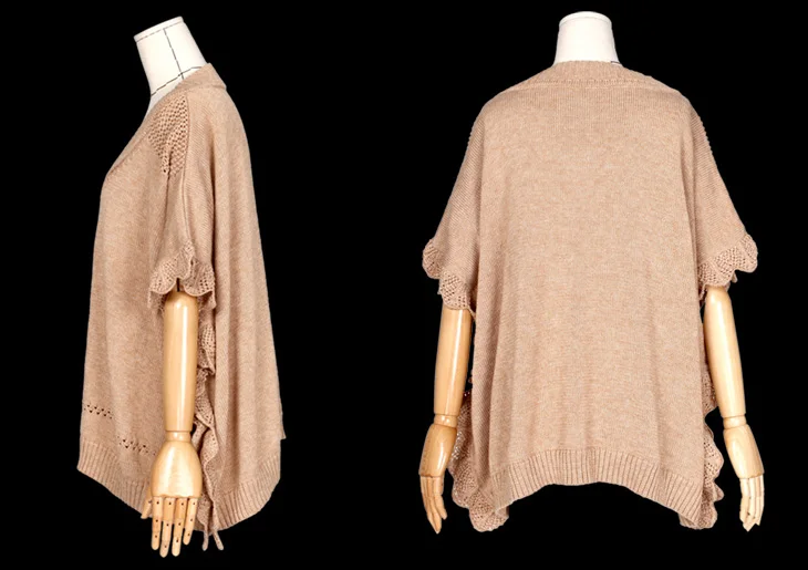 Artkas Fashion Women Batwing Sleeve Oversized Pullover Sweater Female Cashmere Knitted Hollow Out Loose Shrug Sweaters Lace Top | Женская