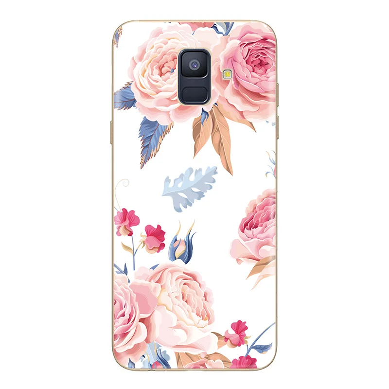Чехол для Samsung Galaxy A5 A6 A8 A7 2017 Plus 2018 J3 J4 J5 J6 J7 S9 S8 S7 чехол телефона с цветами ТПУ мягкие