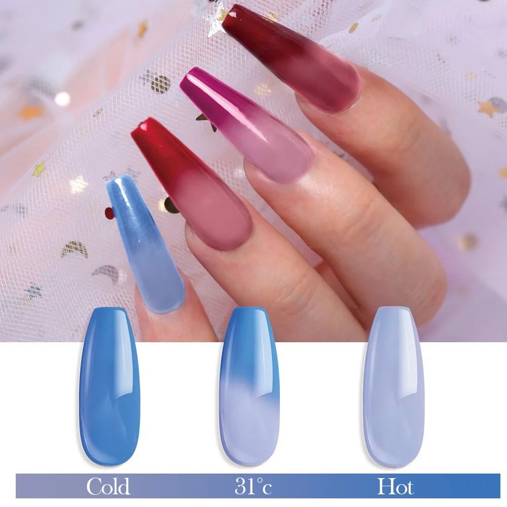 AZURE BEAUTY 10 шт./лот термо-хамелеон порошок для ногтей градиентный цвет