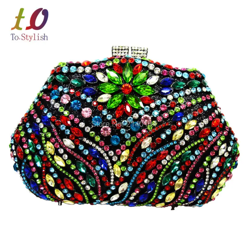 

Stylish Women Clutch Bag Women's Diagonal Luxury Rhinestone Vines Evening Party Handbag and Clutch Bags Wedding Clutch Bag 88229