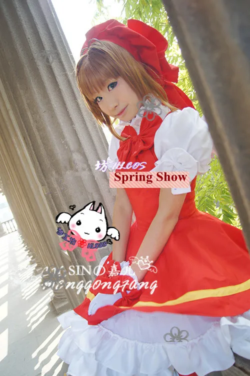 Красное платье для косплея Cardcaptor Sakura Heroine KINOMOTO SAKURA |