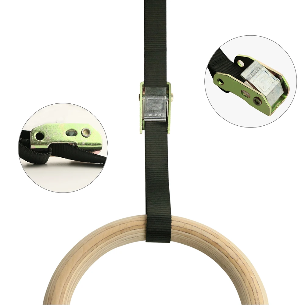 Gymnastic Rings Wood Fitness Ring Pull Ups Equipment Training ExerciseWorkout Home Balance Crossfit Muscle Adjustable | Спорт и